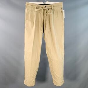 VISVIM Size L Hakama Chino Khaki Cotton Pleated Belted Dress Pants